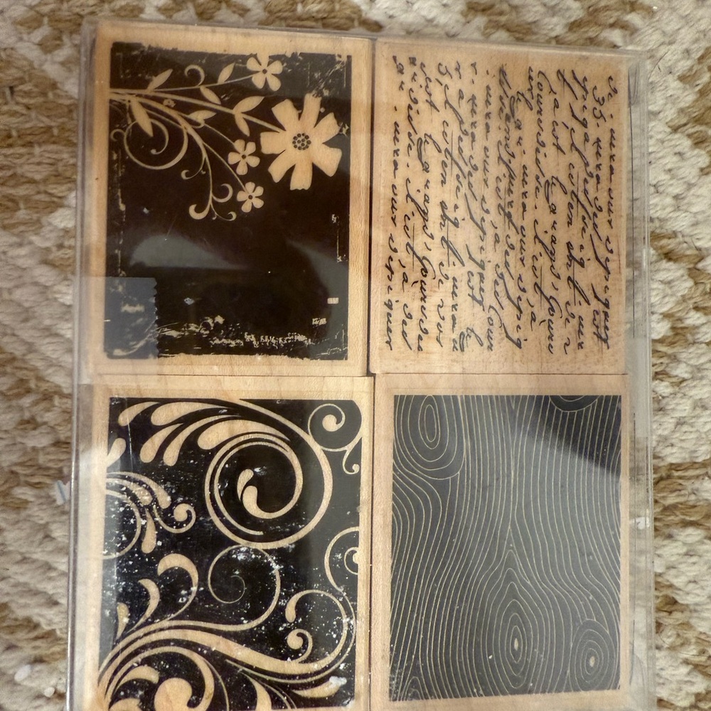 Decorative Black and Cream Coasters Set